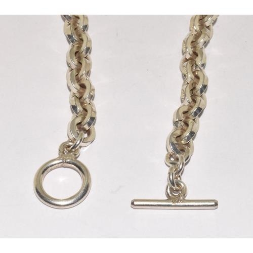 150 - 925 silver watch chain with T bar 45cm long 66g