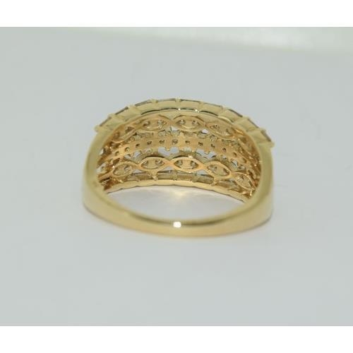 218 - 9ct Gold champagne diamond ring approx 1ct, size N