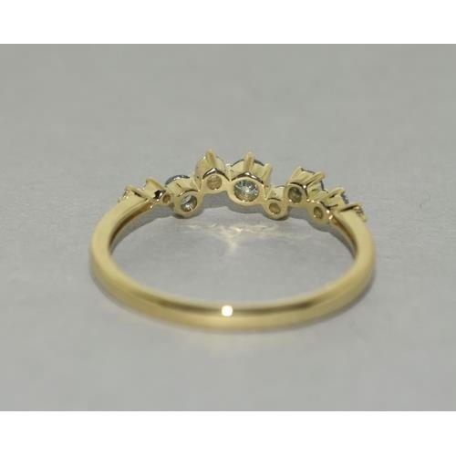 293 - A 9ct gold blue and white diamond ring. Size P