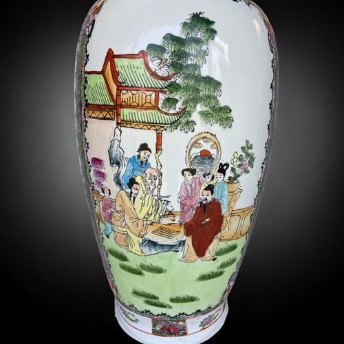 291 - A LARGE CHINESE FLOOR FAMILLE ROSE VASE.