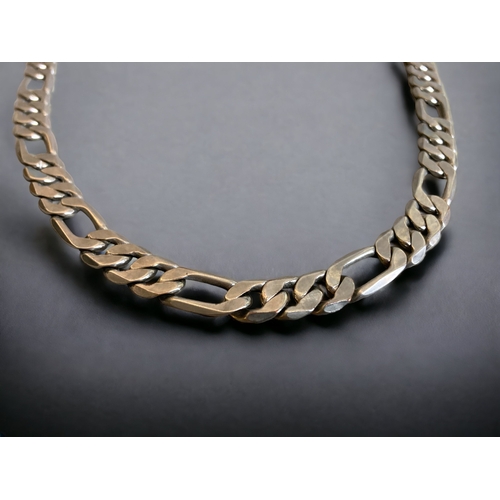 193 - A LARGE STERLING SILVER MENS SILVER LINK CHAIN.
48.8 GRAMS.
50CM LONG.