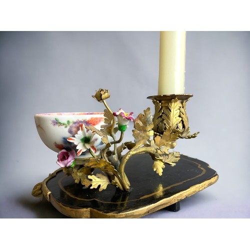 320 - A scarce Louis XV type Continental porcelain tea bowl & candlestick centrepiece. 18th-century.
Mount... 