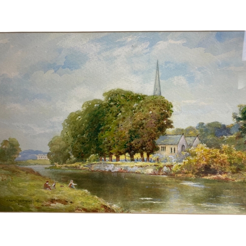 51 - A Ralph Johnson (1896-1980) Watercolour landscape scene. 
50 x 39cm (incl frame).