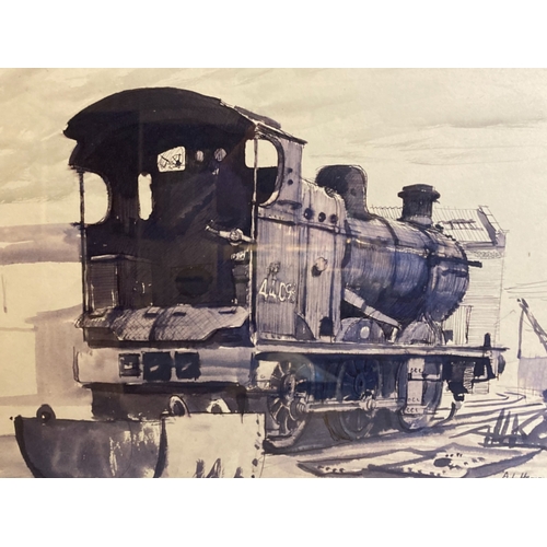 52 - Albert Lawrence Hammonds (1930-1994) Pen & Ink railway study. 
41 x 32cm (incl frame).