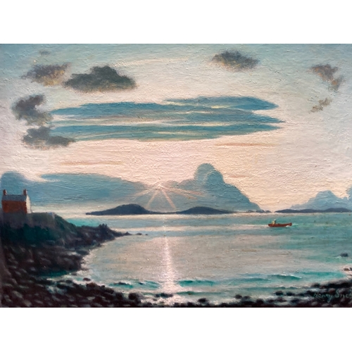 63 - A HENRY SNELL SIGNED OIL SEASCAPE PAINTING.