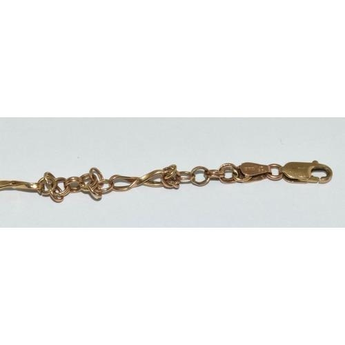 192 - 9ct gold vintage Byzantine open work bracelet  20cm 3.3g