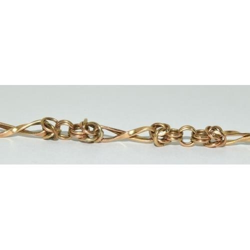 192 - 9ct gold vintage Byzantine open work bracelet  20cm 3.3g