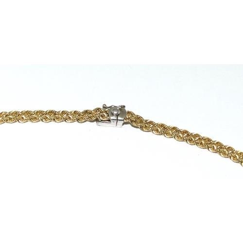 104 - 925 silver gilt fancy link necklace with cross diamond decoration 46cm long