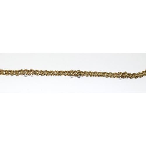 104 - 925 silver gilt fancy link necklace with cross diamond decoration 46cm long