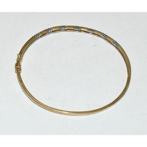 194 - 9ct gold Diamond set bangle 8.5g