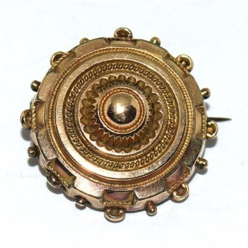 72 - Victorian 9ct gold mourning brooch 5.3g