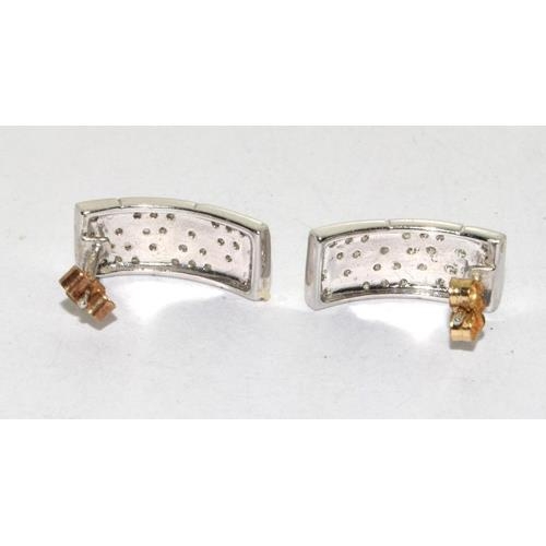 199 - 9ct white gold Diamond hoop earrings