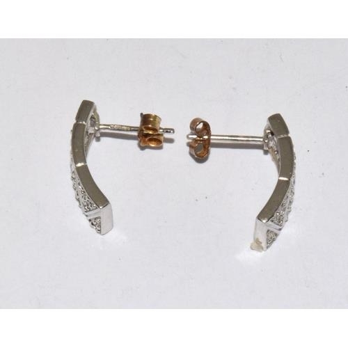 199 - 9ct white gold Diamond hoop earrings