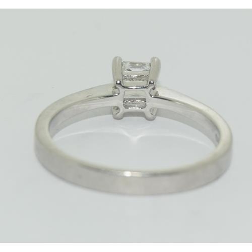 215 - Platinum ladies Diamond solitaire ring H/M in ring as 0.33ct size K