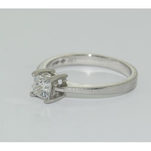 215 - Platinum ladies Diamond solitaire ring H/M in ring as 0.33ct size K