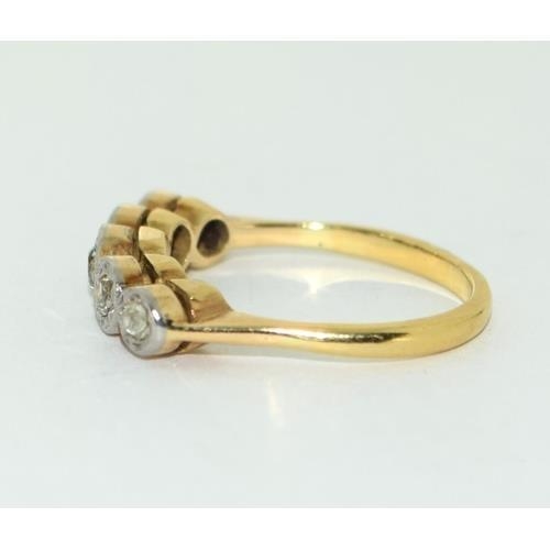 37 - 18ct gold ladies 5 stone Diamond ring approx 0.25ct size O