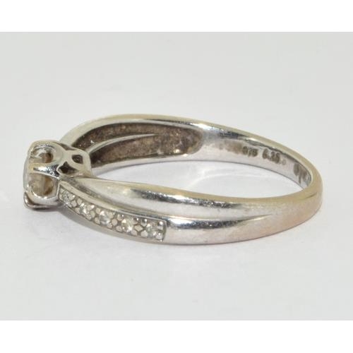 71 - 9ct white gold ladies Diamond ring H/M as 0.25ct size M