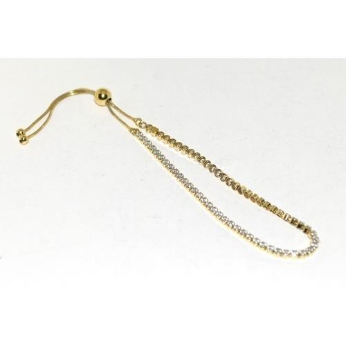 126 - Gold on 925 silver slider bracelet together with a gold on 925 silver ball chain