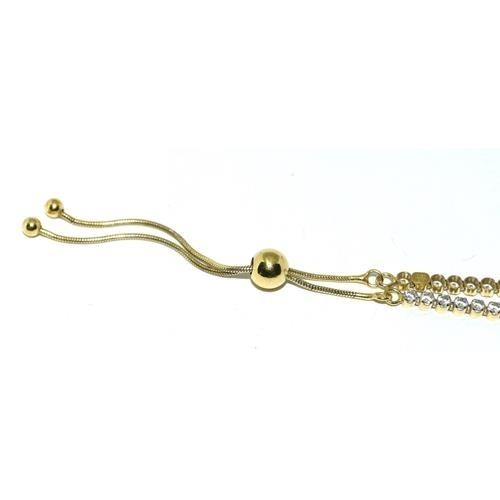 126 - Gold on 925 silver slider bracelet together with a gold on 925 silver ball chain