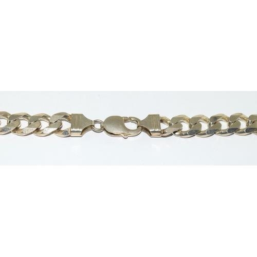 188 - 925 silver heavy flat link necklace 52cm 85g