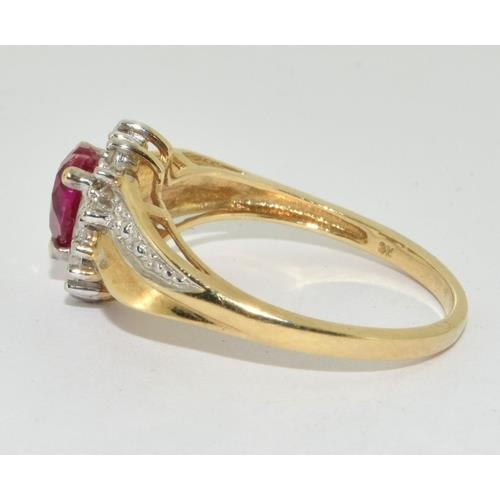 1 - A 9ct gold Diamond ring Size Q