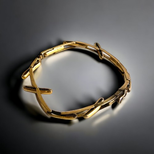 79 - A 9 CARAT GOLD STRETCH LINK LADIES BRACELET 
3.2GRAMS 
A/F - MISSING LINK