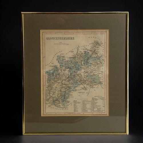 6 - A GROUP OF 3 PRINTED FRAMED MAPS. DEPICTING GLOUCESTERSHIRE, LANCASHIRE & STAFFORDSHIRE.
LARGEST 20.... 