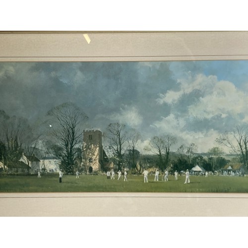 12 - A FRAMED ROY PERRY PRINT, TITLED 'THE OPENING MATCH'
75 X 46CM