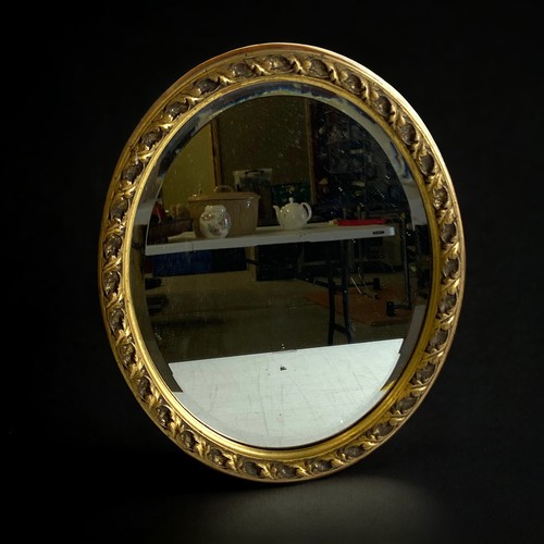 14 - A LOT OF 3 OVAL GILT WALL MIRRORS LARGEST - 57CM