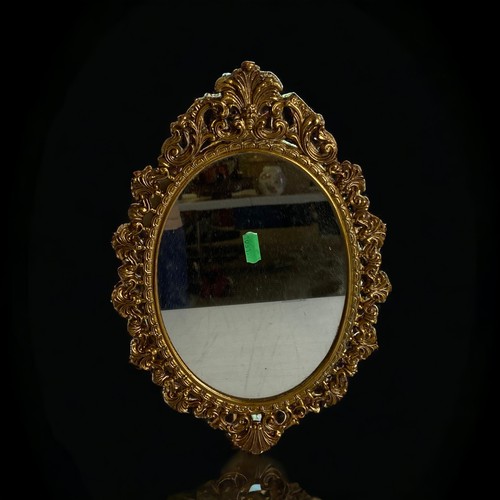 14 - A LOT OF 3 OVAL GILT WALL MIRRORS LARGEST - 57CM