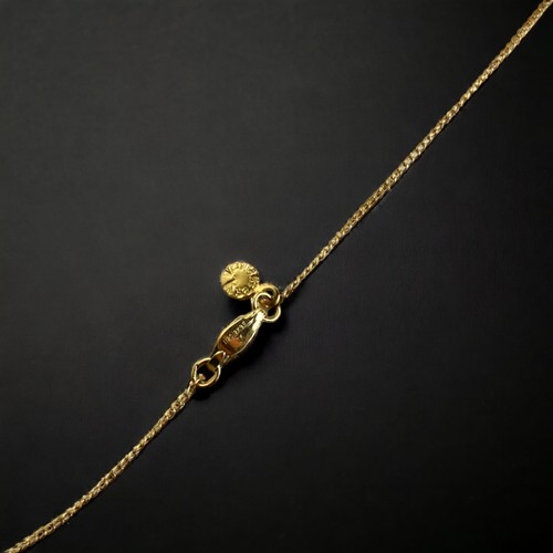 108 - A 12KT GOLD PLATE FILIGREE PENDANT NECKLACE.