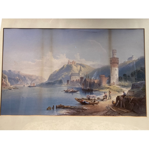 23 - AN ITALIAN BAY LANDSCAPE SCENE LITHOGRAPH.
SIGNED IN IMAGE.
84 X 58CM 
FRAMED & GLAZED.