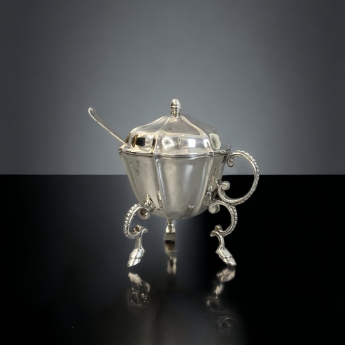 90 - A VICTORIAN STERLING SILVER THREE PIECE CONDIMENT SET. BY THOMAS JOHNSON II.
LONDON HALLMARKS FOR 18... 