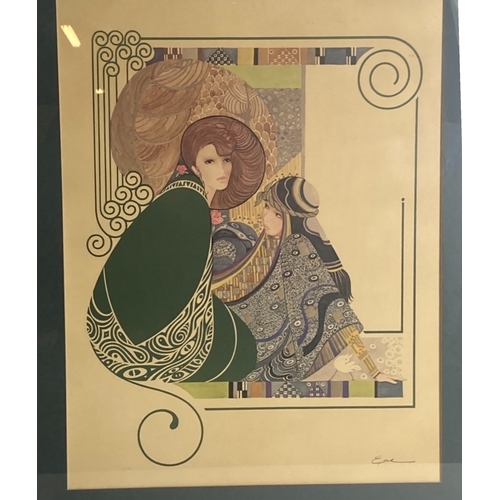 65 - A VINTAGE ROMAINE DE TIRTOFF 'ERTE'  FRAMED SERIGRAPH PRINT.
76 X 63CM