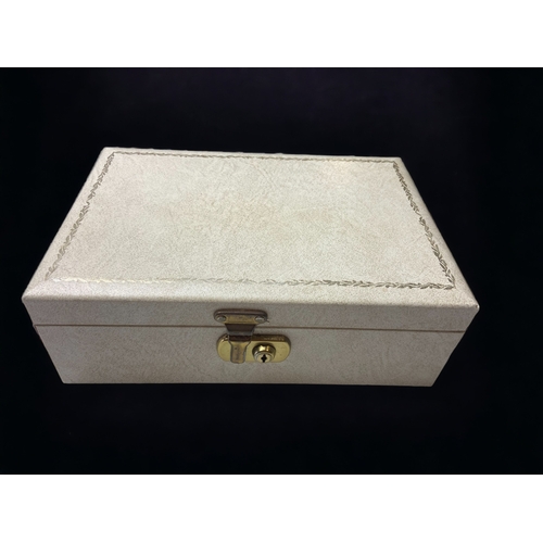 105C - A COLLECTION OF COSTUME JEWELLERY AND JEWELLERY BOX