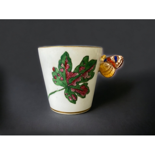 81 - A COLLECTION OF DR CHRISTOPHER DRESSER STYLE TEACUPS. INCLUDING ROYAL WORCESTER, MINTON BUTTERFLY HA... 