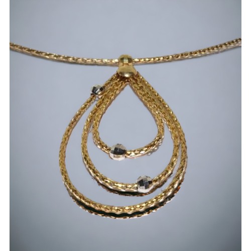 129 - A ladies 9ct gold hoop pendant necklace.
4g