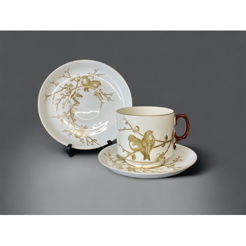 92 - A COLLECTION OF VICTORIAN CHRISTOPHER DRESSER STYLE DESIGNED PORCELAINS. INCLUDING GEORGE JONES, WED... 