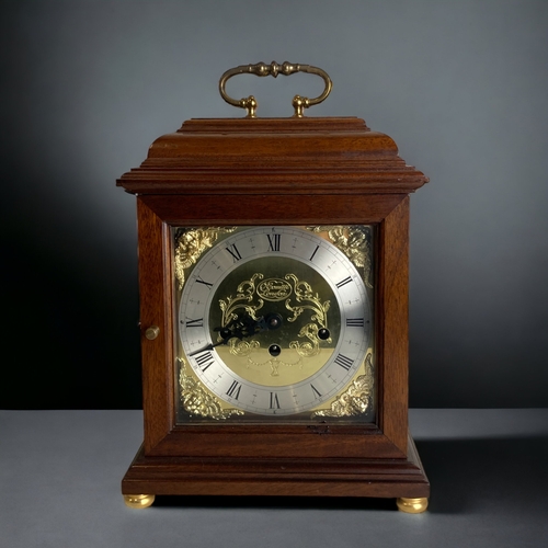 257 - A COMITTI OF LONDON MAHOGANY BRACKET CLOCK. 8-DAY MOVEMENT. STRIKING ON RODS.
WITH SILVERED CHAPTER ... 