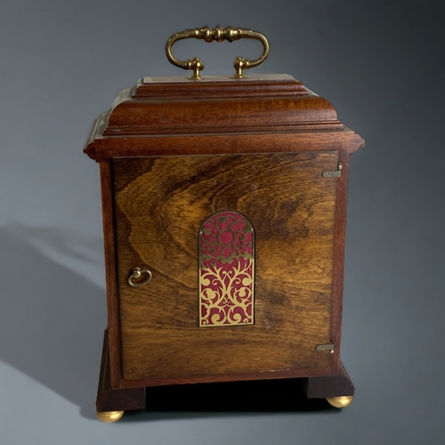 257 - A COMITTI OF LONDON MAHOGANY BRACKET CLOCK. 8-DAY MOVEMENT. STRIKING ON RODS.
WITH SILVERED CHAPTER ... 