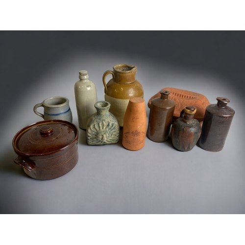 251 - A LARGE COLLECTION OF EUROPEAN POTTERY AND STONEWARE.