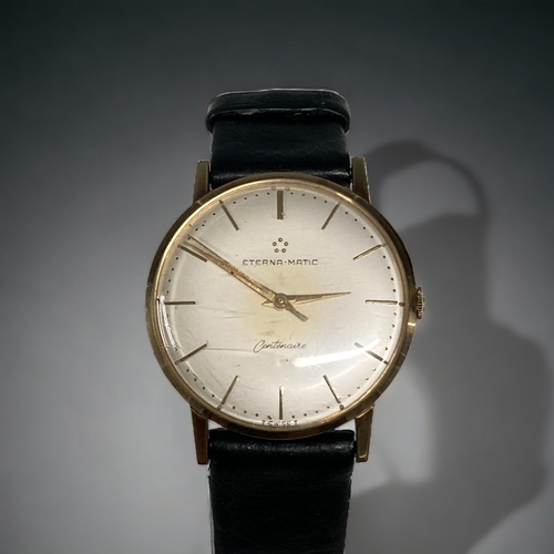 79 - A 1960's ETERNA-MATIC 'CENTENAIRE' 9CT GOLD CASE GENTLEMAN'S WRISTWATCH.