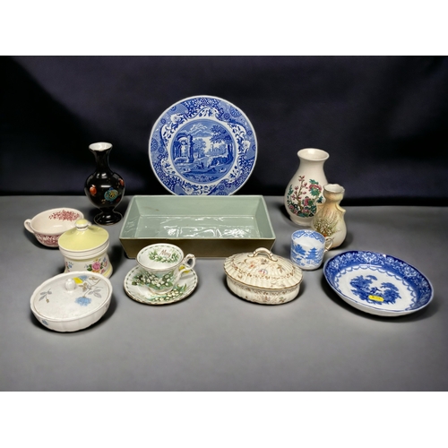 221 - A MISCELLANEOUS COLLECTION OF ENGLISH CERAMICS, INCLUDING SPODE, ROYAL DOULTON, BESWICK, ROYAL ALBER... 