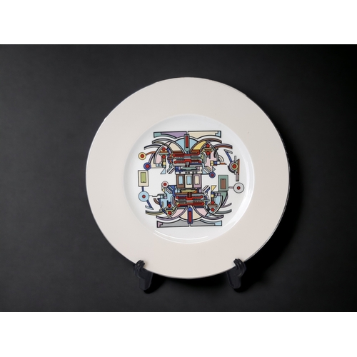 214 - A SCARCE WEDGWOOD 'QUETZALOTAL' LTD EDITION PLATE. DESIGNED BY EDUARDO PAOLOZZI. COMPLETE WITH BOX C... 