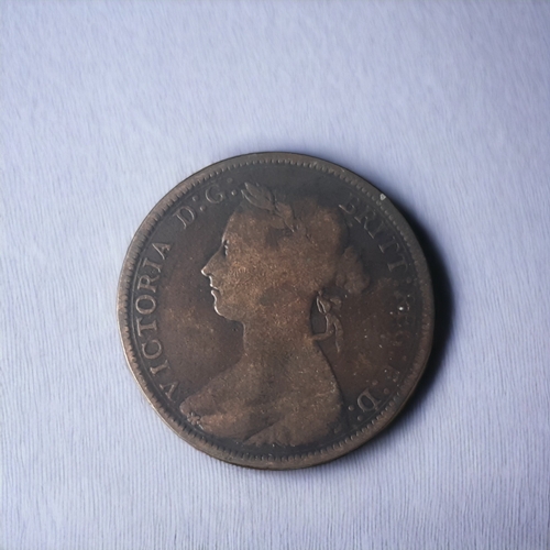 190 - 1884 QUEEN VICTORIA HALF PENNY COIN.