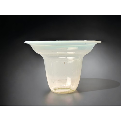 247 - A JAMES POWELL BLUE OPAL GLASS LAMP SHADE. 
CIRCA 1880.
9 X 13CM