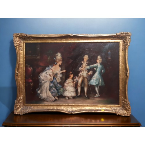 76 - A LARGE GILT FRAMED OIL ON CANVAS. SIGNED D. ADAMS.
EARLY 20TH CENTURY.
104 X 75 CM (INCL FRAME).