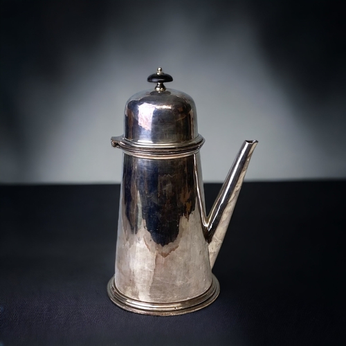 261 - A DUCHESS OF SUTHERLAND CRIPPLES GUILD COFFEE POT. WITH EBONY SIDE HANDLE & KNOP. MARKED TO BASE.
HE... 