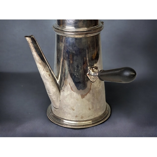 261 - A DUCHESS OF SUTHERLAND CRIPPLES GUILD COFFEE POT. WITH EBONY SIDE HANDLE & KNOP. MARKED TO BASE.
HE... 