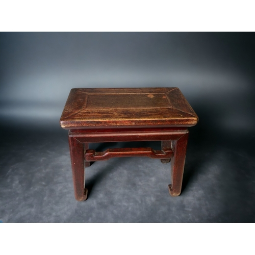 44 - A CHINESE ELM WOOD ALTAR STAND. EARLY 20TH CENTURY. 
36 X 40CM